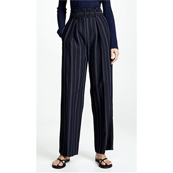 Vince Dobby Stripe Belted Wide Leg Pant - Picture 4 of 10